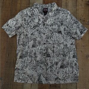 Harley-Davidson Monochrome Tropical Print Shirt